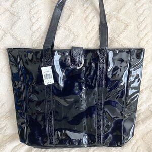 Yankee Candle Patent Glossy Black Tote Bag